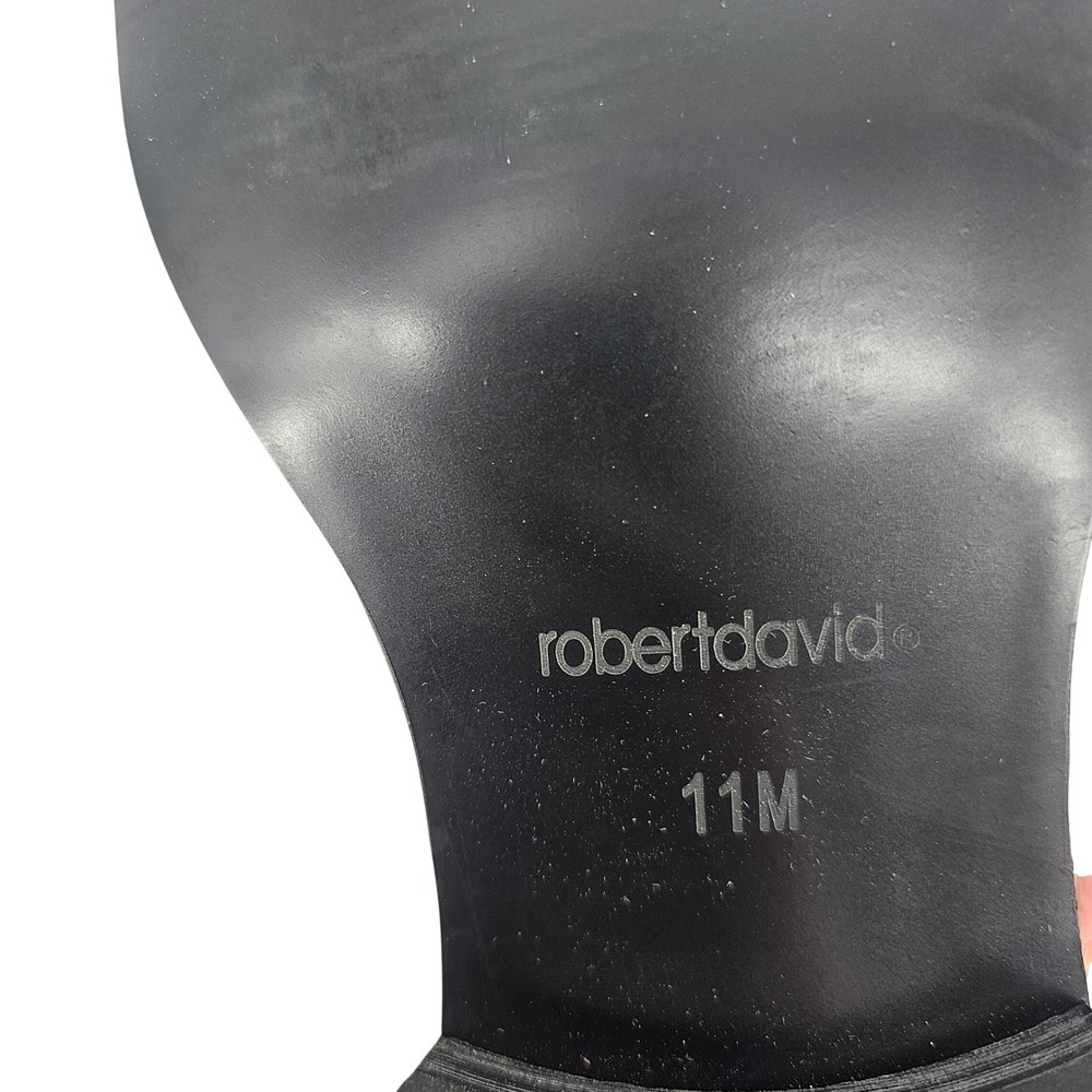 Robert David Mens Black Patent and Textured Cap Toe Oxford Dress Shoes 11 New - Picture 9 of 9